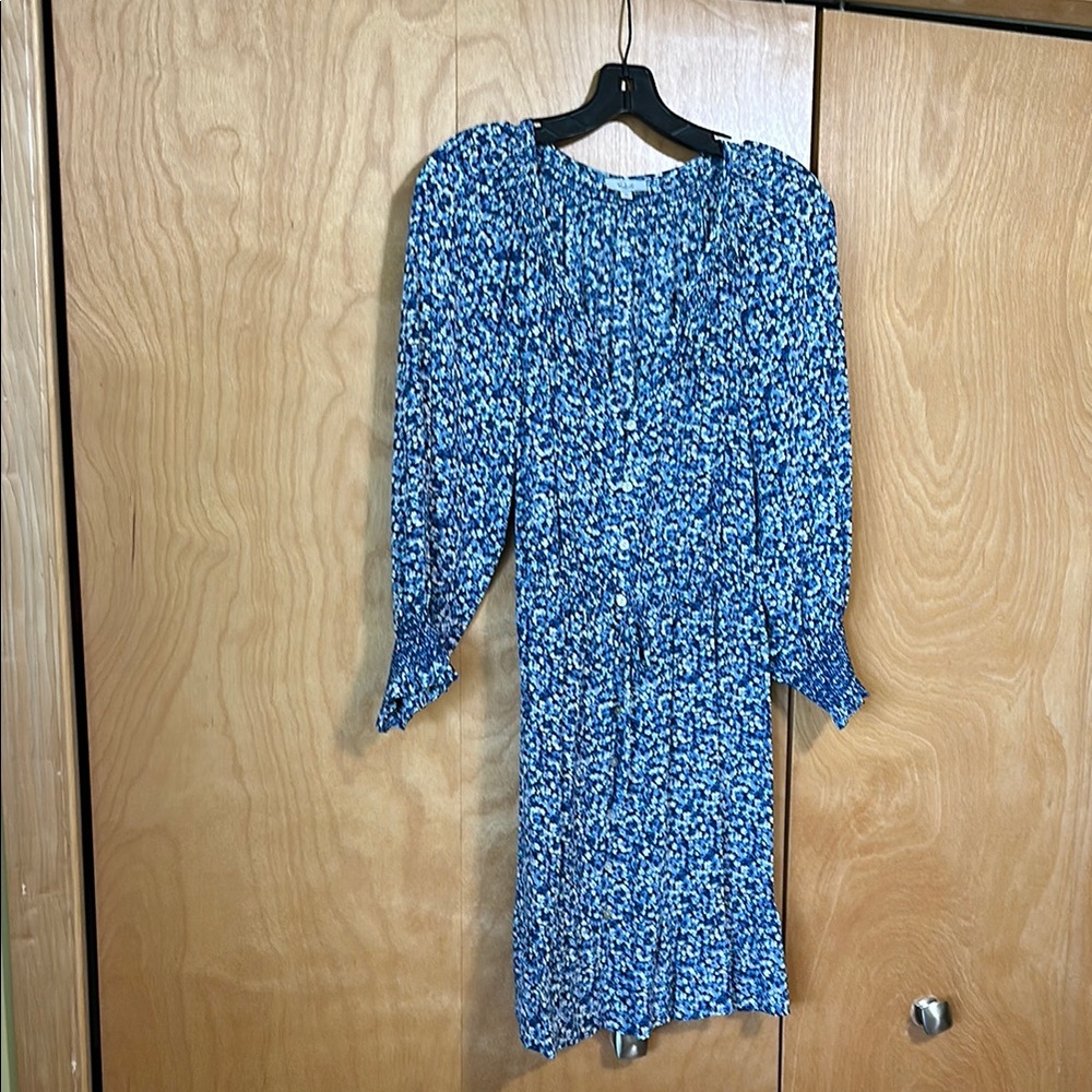 Rails Blue and White Sheath Dress with Peter Pan Collar